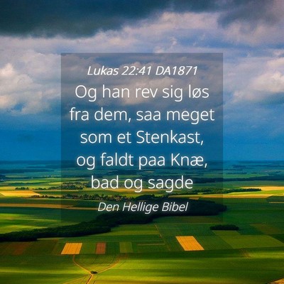 Picture 04 - Lukas 22:41 DA1871 - Og han rev sig løs fra dem, saa meget som et - Bible Verse Picture