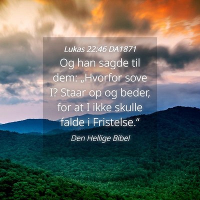 Picture 04 - Lukas 22:46 DA1871 - Og han sagde til dem: „Hvorfor sove I? Staar op - Bible Verse Picture