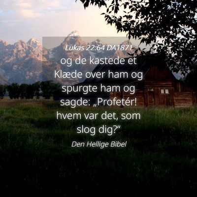 Picture 04 - Lukas 22:64 DA1871 - og de kastede et Klæde over ham og spurgte ham - Bible Verse Picture