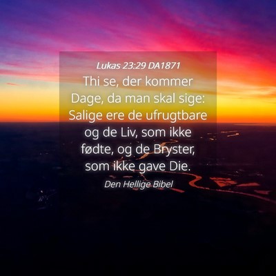 Picture 04 - Lukas 23:29 DA1871 - Thi se, der kommer Dage, da man skal sige: Salige - Bible Verse Picture