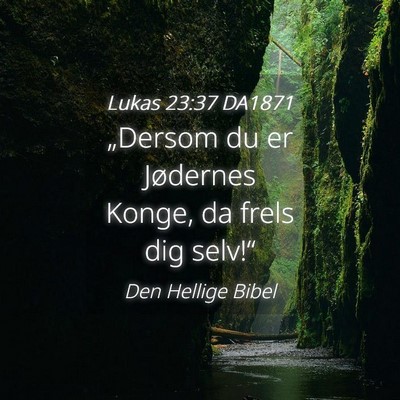 Picture 04 - Lukas 23:37 DA1871 - „Dersom du er Jødernes Konge, da frels dig - Bible Verse Picture