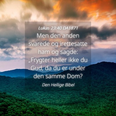 Picture 04 - Lukas 23:40 DA1871 - Men den anden svarede og irettesatte ham og - Bible Verse Picture
