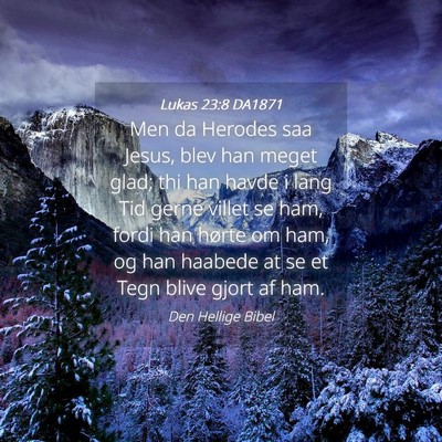 Picture 04 - Lukas 23:8 DA1871 - Men da Herodes saa Jesus, blev han meget glad; - Bible Verse Picture