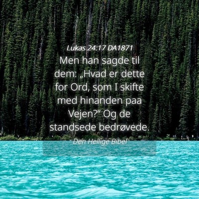 Picture 04 - Lukas 24:17 DA1871 - Men han sagde til dem: „Hvad er dette for Ord, - Bible Verse Picture