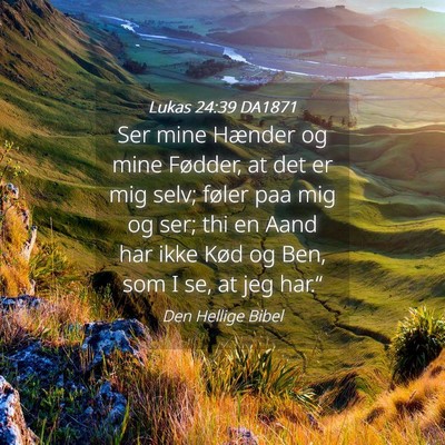 Picture 04 - Lukas 24:39 DA1871 - Ser mine Hænder og mine Fødder, at det er mig - Bible Verse Picture