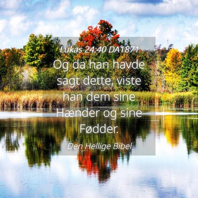 Picture 04 - Lukas 24:40 DA1871 - Og da han havde sagt dette, viste han dem sine - Bible Verse Picture