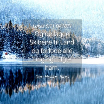 Picture 04 - Lukas 5:11 DA1871 - Og de lagde Skibene til Land og forlode alle Ting - Bible Verse Picture