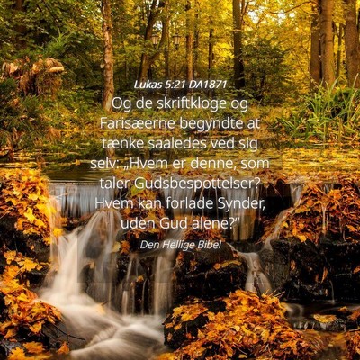 Picture 04 - Lukas 5:21 DA1871 - Og de skriftkloge og Farisæerne begyndte at - Bible Verse Picture