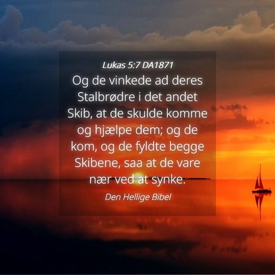 Picture 04 - Lukas 5:7 DA1871 - Og de vinkede ad deres Stalbrødre i det andet - Bible Verse Picture