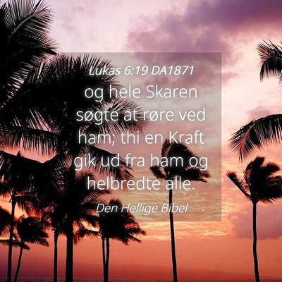 Picture 04 - Lukas 6:19 DA1871 - og hele Skaren søgte at røre ved ham; thi en - Bible Verse Picture