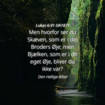 Picture 04 - Lukas 6:41 DA1871 - Men hvorfor ser du Skæven, som er i din Broders - Bible Verse Picture