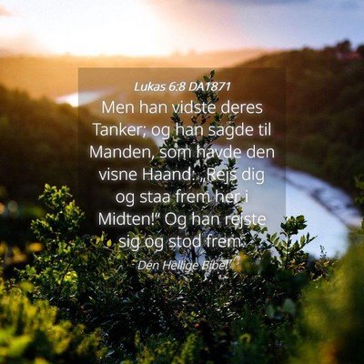 Picture 04 - Lukas 6:8 DA1871 - Men han vidste deres Tanker; og han sagde til - Bible Verse Picture