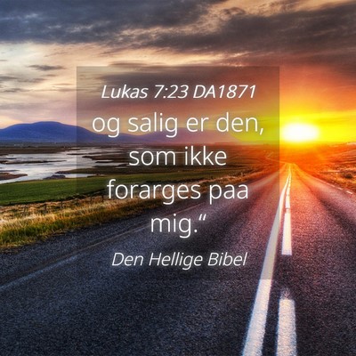 Picture 04 - Lukas 7:23 DA1871 - og salig er den, som ikke forarges paa - Bible Verse Picture