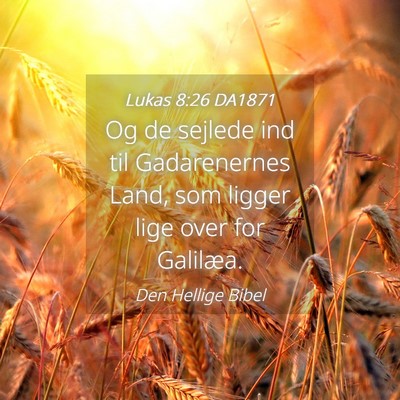 Picture 04 - Lukas 8:26 DA1871 - Og de sejlede ind til Gadarenernes Land, som - Bible Verse Picture