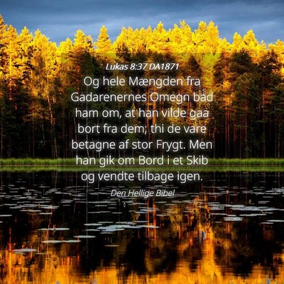 Picture 04 - Lukas 8:37 DA1871 - Og hele Mængden fra Gadarenernes Omegn bad ham - Bible Verse Picture