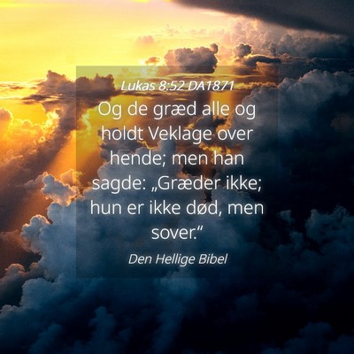 Picture 04 - Lukas 8:52 DA1871 - Og de græd alle og holdt Veklage over hende; men - Bible Verse Picture
