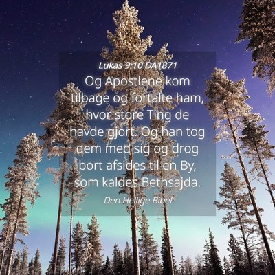 Picture 04 - Lukas 9:10 DA1871 - Og Apostlene kom tilbage og fortalte ham, hvor - Bible Verse Picture