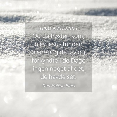 Picture 04 - Lukas 9:36 DA1871 - Og da Røsten kom, blev Jesus funden alene. Og de - Bible Verse Picture