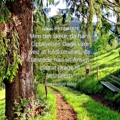 Picture 04 - Lukas 9:51 DA1871 - Men det skete, da hans Optagelses Dage vare ved - Bible Verse Picture