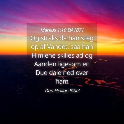 Picture 04 - Markus 1:10 DA1871 - Og straks da han steg op af Vandet, saa han - Bible Verse Picture