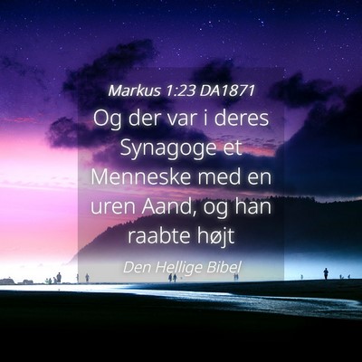 Picture 04 - Markus 1:23 DA1871 - Og der var i deres Synagoge et Menneske med en - Bible Verse Picture