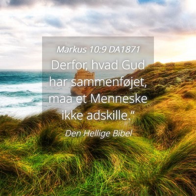 Picture 04 - Markus 10:9 DA1871 - Derfor, hvad Gud har sammenføjet, maa et - Bible Verse Picture