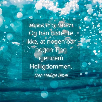 Picture 04 - Markus 11:16 DA1871 - Og han tilstedte ikke, at nogen bar nogen Ting - Bible Verse Picture