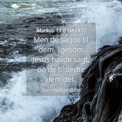Picture 04 - Markus 11:6 DA1871 - Men de sagde til dem, ligesom Jesus havde sagt, - Bible Verse Picture