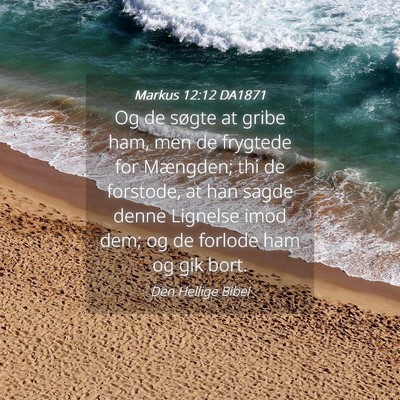 Picture 04 - Markus 12:12 DA1871 - Og de søgte at gribe ham, men de frygtede for - Bible Verse Picture