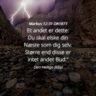 Picture 04 - Markus 12:31 DA1871 - Et andet er dette: Du skal elske din Næste som - Bible Verse Picture