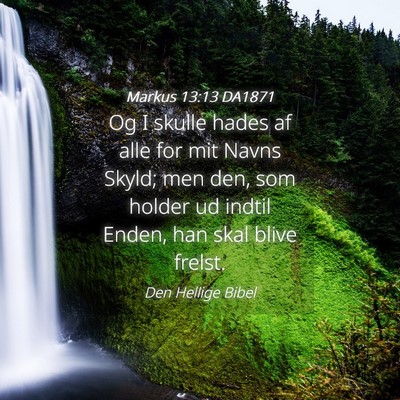 Picture 04 - Markus 13:13 DA1871 - Og I skulle hades af alle for mit Navns Skyld; - Bible Verse Picture