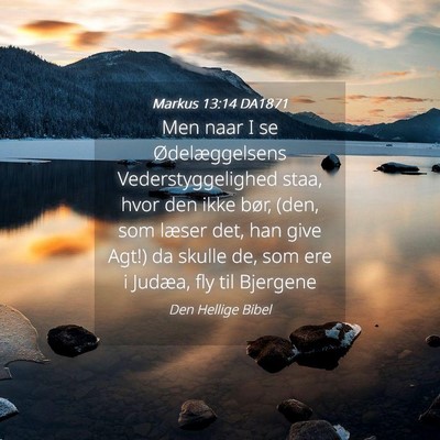 Picture 04 - Markus 13:14 DA1871 - Men naar I se Ødelæggelsens Vederstyggelighed - Bible Verse Picture