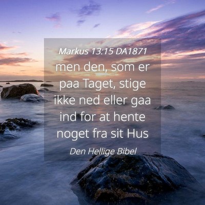 Picture 04 - Markus 13:15 DA1871 - men den, som er paa Taget, stige ikke ned eller - Bible Verse Picture