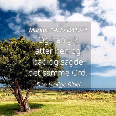 Picture 04 - Markus 14:39 DA1871 - Og han gik atter hen og bad og sagde det samme - Bible Verse Picture