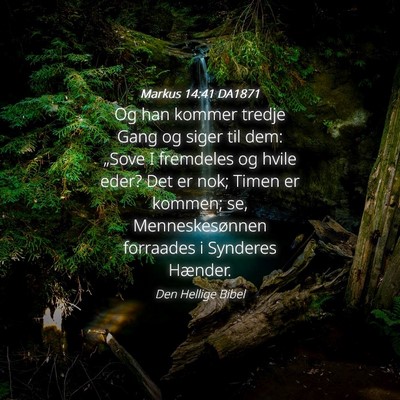Picture 04 - Markus 14:41 DA1871 - Og han kommer tredje Gang og siger til dem: - Bible Verse Picture