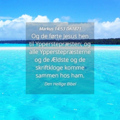 Picture 04 - Markus 14:53 DA1871 - Og de førte Jesus hen til Ypperstepræsten; og - Bible Verse Picture
