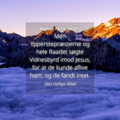 Picture 04 - Markus 14:55 DA1871 - Men Ypperstepræsterne og hele Raadet søgte - Bible Verse Picture