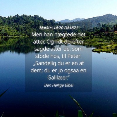 Picture 04 - Markus 14:70 DA1871 - Men han nægtede det atter. Og lidt derefter - Bible Verse Picture