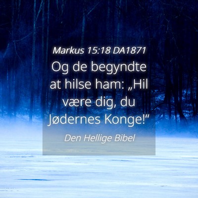 Picture 04 - Markus 15:18 DA1871 - Og de begyndte at hilse ham: „Hil være dig, du - Bible Verse Picture