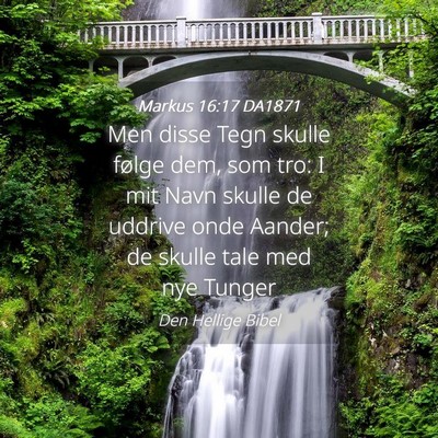 Picture 04 - Markus 16:17 DA1871 - Men disse Tegn skulle følge dem, som tro: I mit - Bible Verse Picture