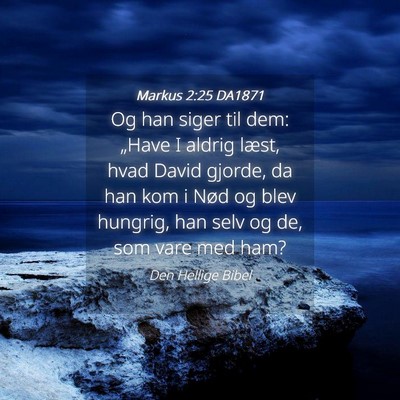 Picture 04 - Markus 2:25 DA1871 - Og han siger til dem: „Have I aldrig læst, - Bible Verse Picture