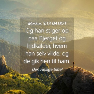 Picture 04 - Markus 3:13 DA1871 - Og han stiger op paa Bjerget og hidkalder, hvem - Bible Verse Picture