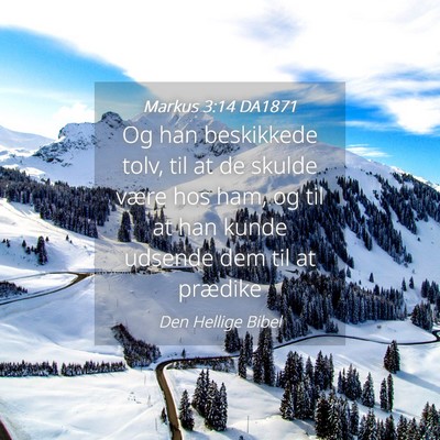 Picture 04 - Markus 3:14 DA1871 - Og han beskikkede tolv, til at de skulde være - Bible Verse Picture