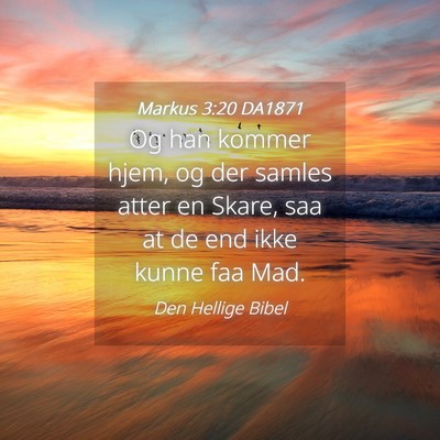 Picture 04 - Markus 3:20 DA1871 - Og han kommer hjem, og der samles atter en Skare, - Bible Verse Picture