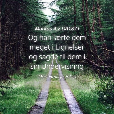 Picture 04 - Markus 4:2 DA1871 - Og han lærte dem meget i Lignelser og sagde til - Bible Verse Picture