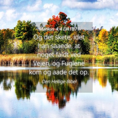 Picture 04 - Markus 4:4 DA1871 - Og det skete, idet han saaede, at noget faldt ved - Bible Verse Picture