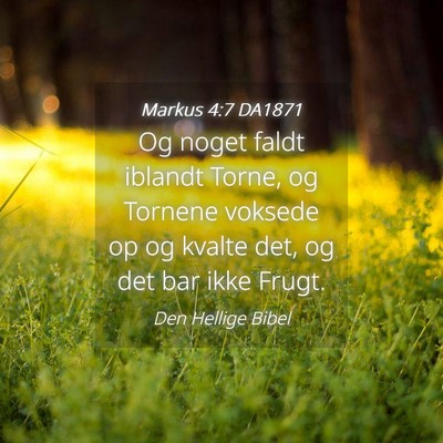 Picture 04 - Markus 4:7 DA1871 - Og noget faldt iblandt Torne, og Tornene voksede - Bible Verse Picture