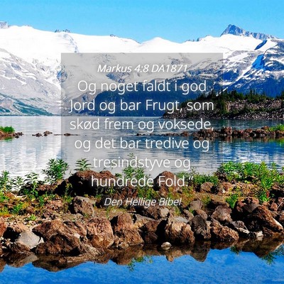 Picture 04 - Markus 4:8 DA1871 - Og noget faldt i god Jord og bar Frugt, som skød - Bible Verse Picture