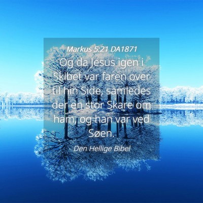 Picture 04 - Markus 5:21 DA1871 - Og da Jesus igen i Skibet var faren over til hin - Bible Verse Picture
