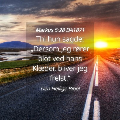 Picture 04 - Markus 5:28 DA1871 - Thi hun sagde: „Dersom jeg rører blot ved hans - Bible Verse Picture